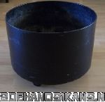 kunstof plantenbak / pot medium zwart 36.5 cm Ø op wielen